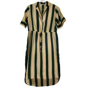 Scotch & Soda Vertical Striped Midi Shirt Dress M Multicolor Casual Chic Classic